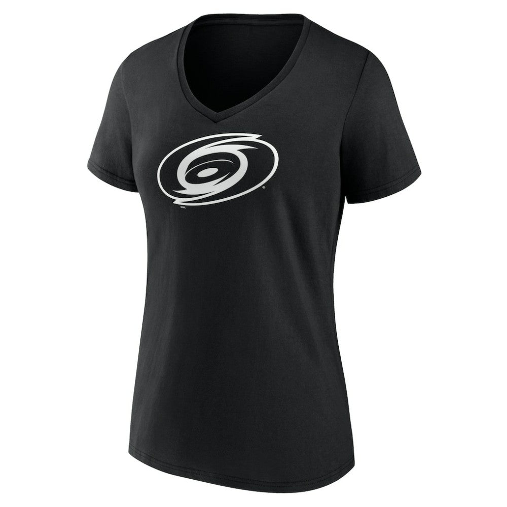 Carolina Hurricanes Women's Personalized Name & Number Monochrome V-Neck T-Shirt - Black T-shirts