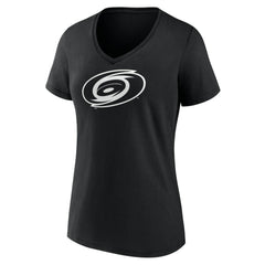Carolina Hurricanes Women's Personalized Name & Number Monochrome V-Neck T-Shirt - Black T-shirts