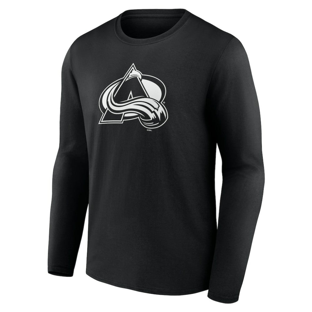 Colorado Avalanche Personalized Name & Number Monochrome Long Sleeve T-Shirt - Black T-shirts