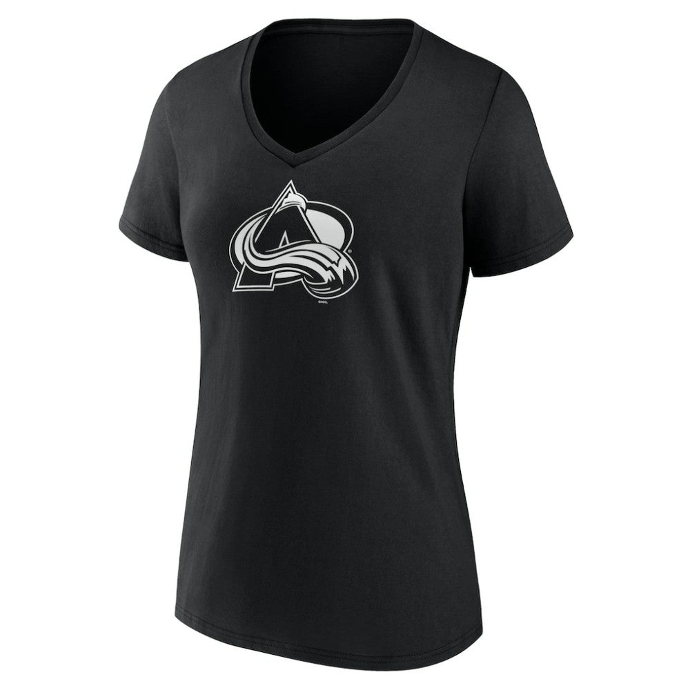 Colorado Avalanche Women's Personalized Name & Number Monochrome V-Neck T-Shirt - Black T-shirts