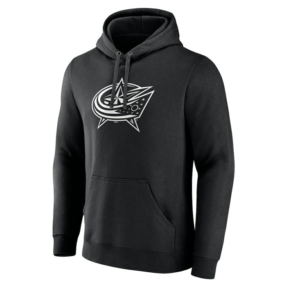 Columbus Blue Jackets Personalized Name & Number Monochrome Pullover Hoodie - Black Hoodies