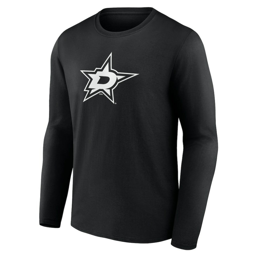 Dallas Stars Personalized Name & Number Monochrome Long Sleeve T-Shirt - Black T-shirts