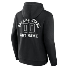 Dallas Stars Personalized Name & Number Monochrome Pullover Hoodie - Black Hoodies