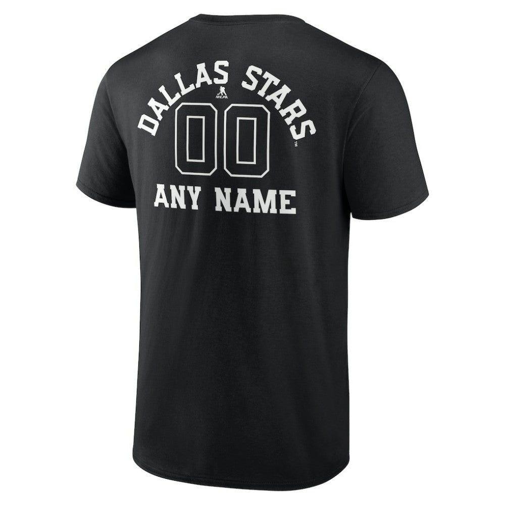Dallas Stars Personalized Name & Number Monochrome T-Shirt - Black T-shirts