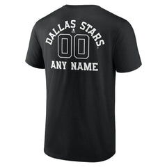 Dallas Stars Personalized Name & Number Monochrome T-Shirt - Black T-shirts
