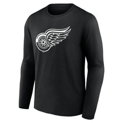 Detroit Red Wings Personalized Name & Number Monochrome Long Sleeve T-Shirt - Black T-shirts