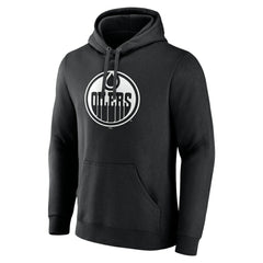 Edmonton Oilers Personalized Name & Number Monochrome Pullover Hoodie - Black Hoodies