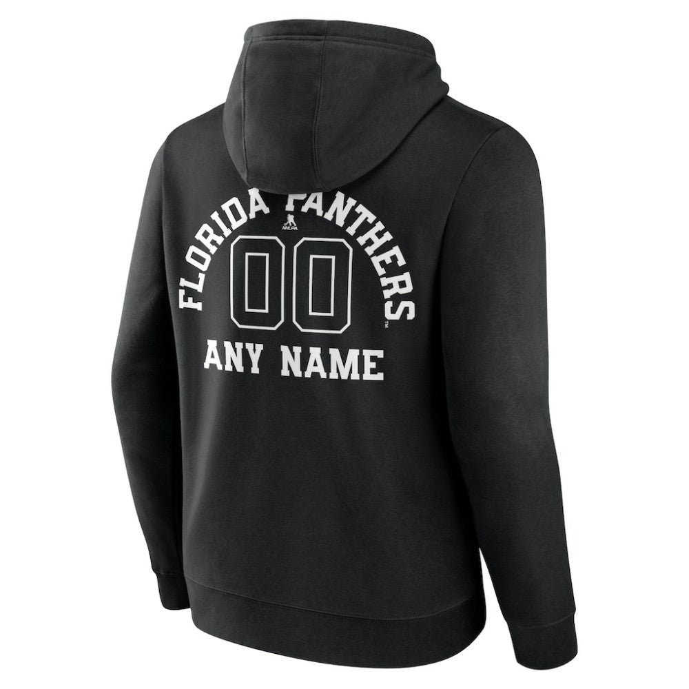 Florida Panthers Personalized Name & Number Monochrome Pullover Hoodie - Black Hoodies