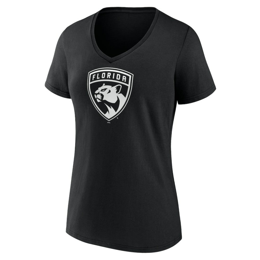 Florida Panthers Women's Personalized Name & Number Monochrome V-Neck T-Shirt - Black T-shirts