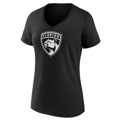 Florida Panthers Women's Personalized Name & Number Monochrome V-Neck T-Shirt - Black T-shirts