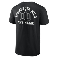 Minnesota Wild Personalized Name & Number Monochrome T-Shirt - Black T-shirts
