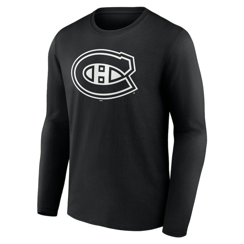 Montreal Canadiens Personalized Name & Number Monochrome Long Sleeve T-Shirt - Black T-shirts
