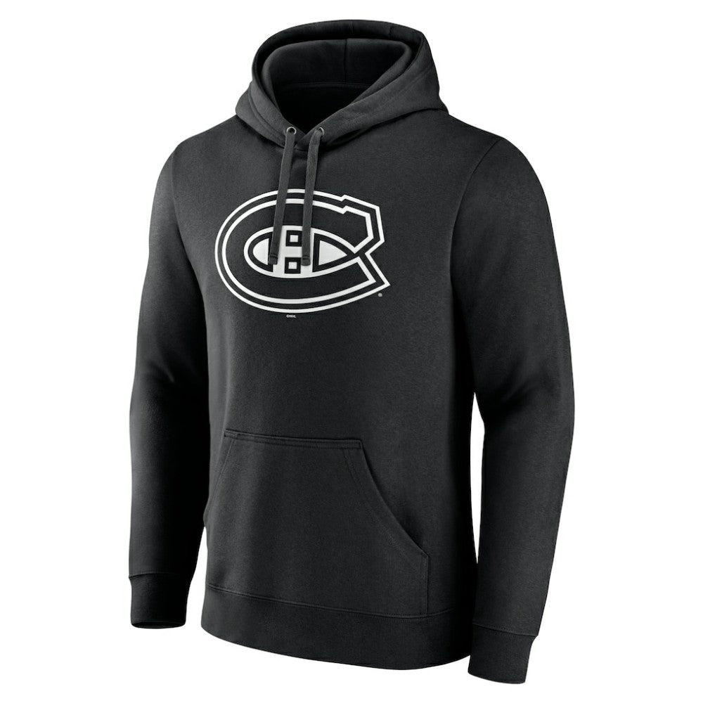 Montreal Canadiens Personalized Name & Number Monochrome Pullover Hoodie - Black Hoodies