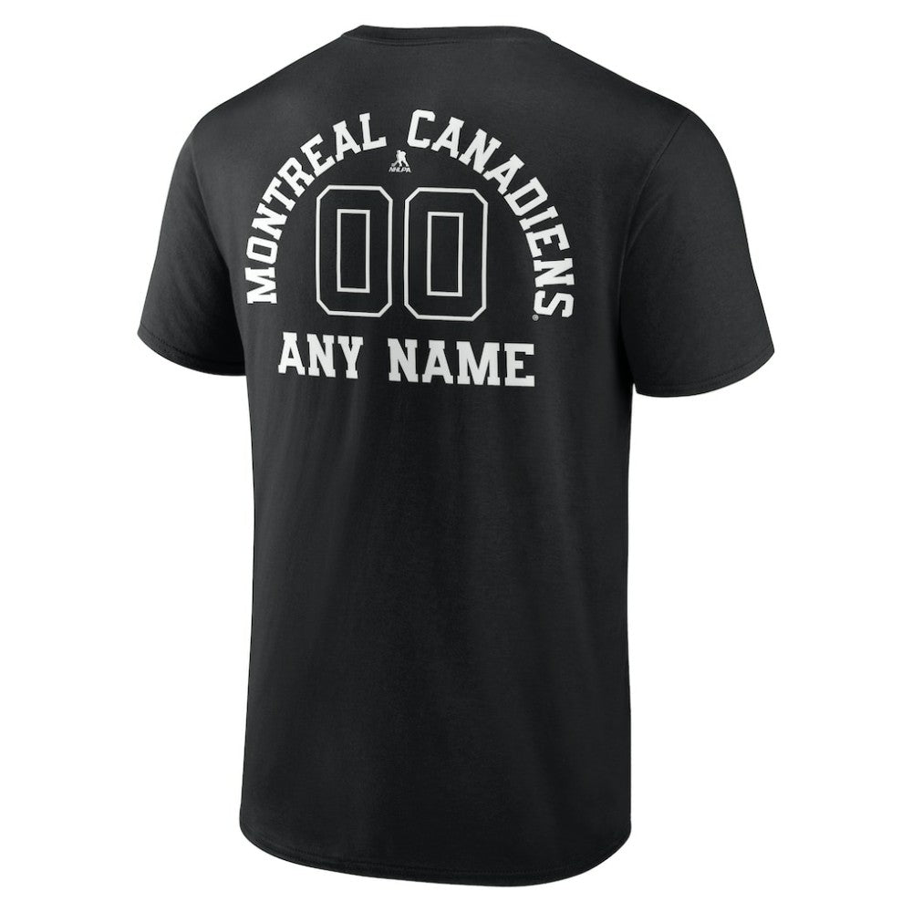 Montreal Canadiens Personalized Name & Number Monochrome T-Shirt - Black T-shirts