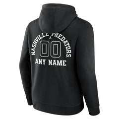 Nashville Predators Personalized Name & Number Monochrome Pullover Hoodie - Black Hoodies