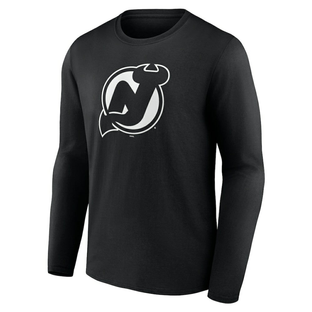 New Jersey Devils Personalized Name & Number Monochrome Long Sleeve T-Shirt - Black T-shirts