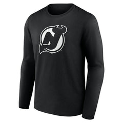 New Jersey Devils Personalized Name & Number Monochrome Long Sleeve T-Shirt - Black T-shirts