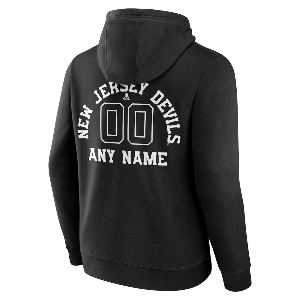 New Jersey Devils Personalized Name & Number Monochrome Pullover Hoodie - Black Jerseys