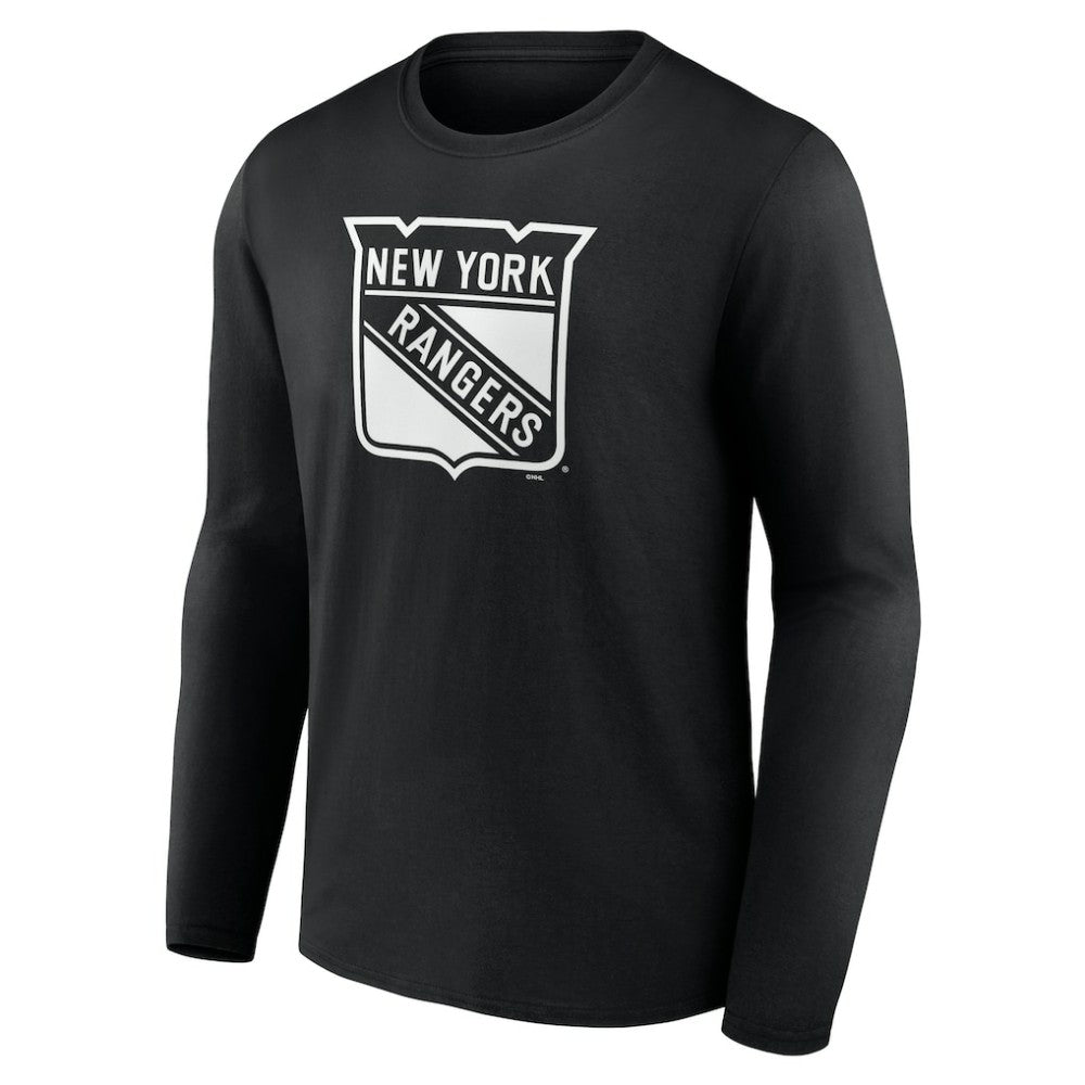 New York Rangers Personalized Name & Number Monochrome Long Sleeve T-Shirt - Black T-shirts
