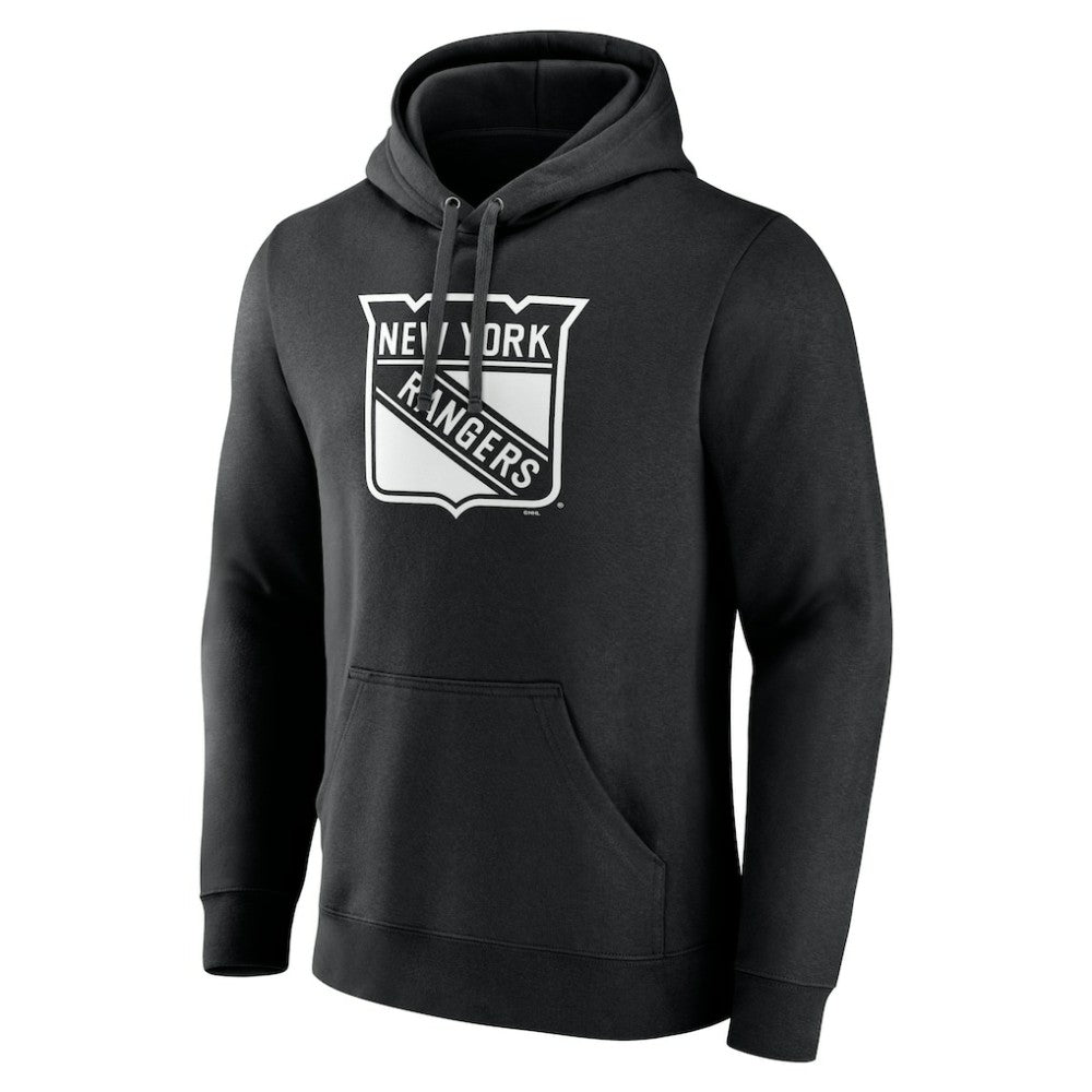 New York Rangers Personalized Name & Number Monochrome Pullover Hoodie - Black Hoodies