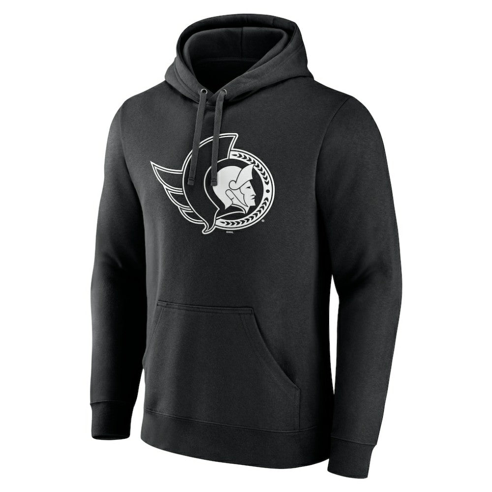Ottawa Senators Personalized Name & Number Monochrome Pullover Hoodie - Black Hoodies