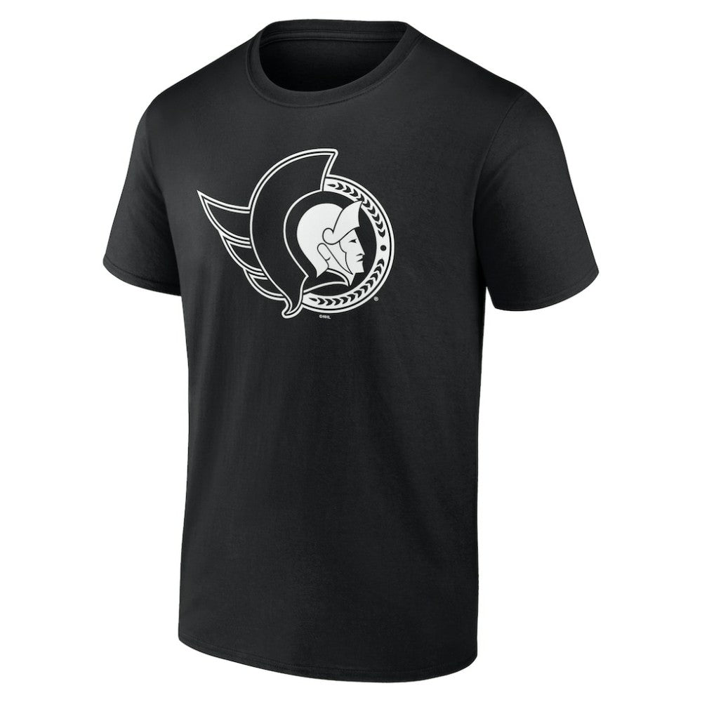 Ottawa Senators Personalized Name & Number Monochrome T-Shirt - Black T-shirts