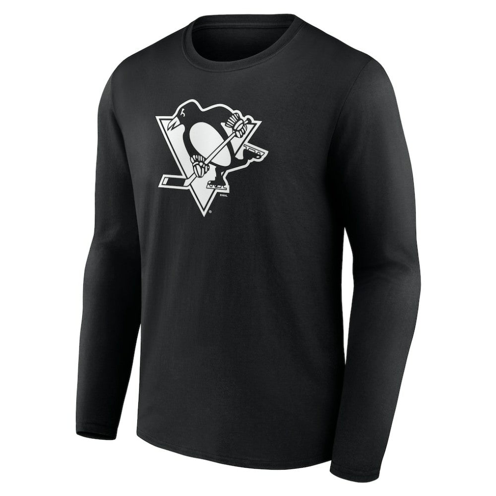 Pittsburgh Penguins Personalized Name & Number Monochrome Long Sleeve T-Shirt - Black T-shirts