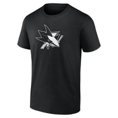 San Jose Sharks Personalized Name & Number Monochrome T-Shirt - Black T-shirts