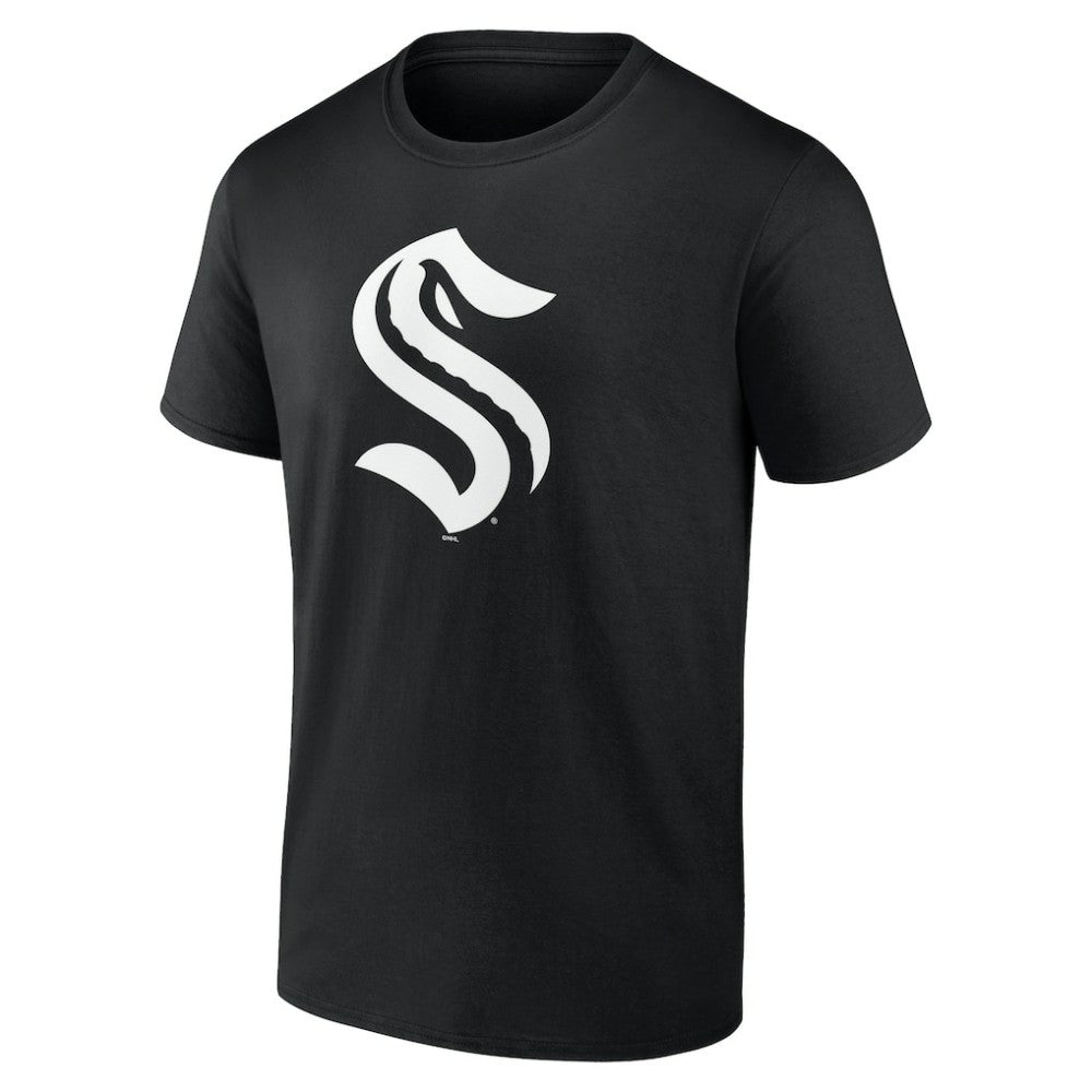 Seattle Kraken Personalized Name & Number Monochrome T-Shirt - Black T-shirts