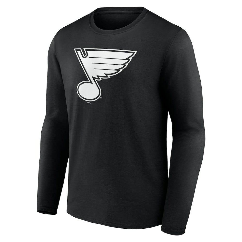 St. Louis Blues Personalized Name & Number Monochrome Long Sleeve T-Shirt - Black T-shirts