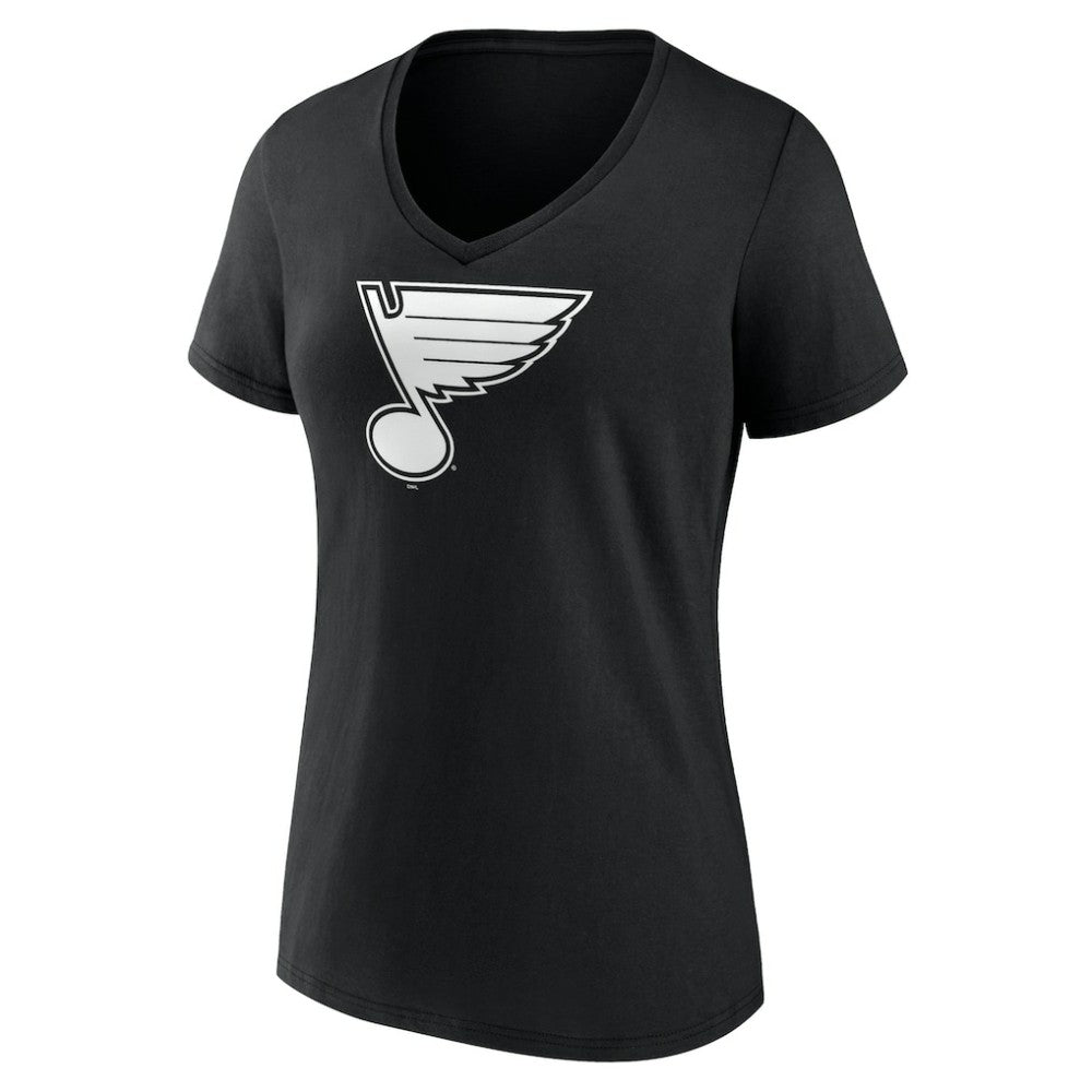 St. Louis Blues Women's Personalized Name & Number Monochrome V-Neck T-Shirt - Black T-shirts