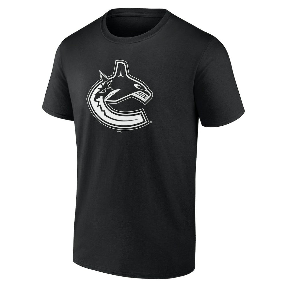 Vancouver Canucks Personalized Name & Number Monochrome T-Shirt - Black T-shirts