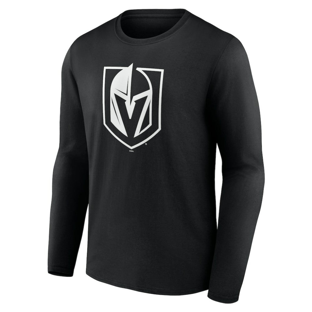 Vegas Golden Knights Personalized Name & Number Monochrome Long Sleeve T-Shirt - Black T-shirts