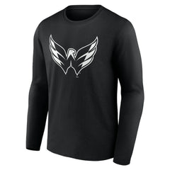Washington Capitals Personalized Name & Number Monochrome Long Sleeve T-Shirt - Black T-shirts
