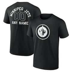 Winnipeg Jets Personalized Name & Number Monochrome T-Shirt - Black T-shirts