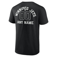 Winnipeg Jets Personalized Name & Number Monochrome T-Shirt - Black T-shirts