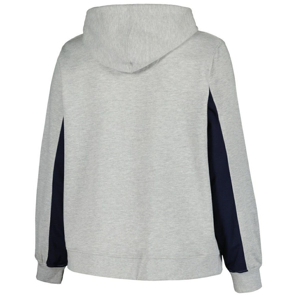 New York Yankees Profile Women's Plus Size Pullover Jersey Hoodie Heather Gray