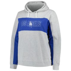 Los Angeles Dodgers Profile Women's Plus Size Pullover Jersey Hoodie Heather Gray