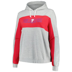 Philadelphia Phillies Profile Women's Plus Size Pullover Jersey Hoodie Heather Gray