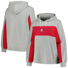 St. Louis Cardinals Profile Women's Plus Size Pullover Jersey Hoodie Heather Gray