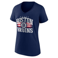 Boston Bruins Women's Americana Team V-Neck T-Shirt - Navy T-shirts