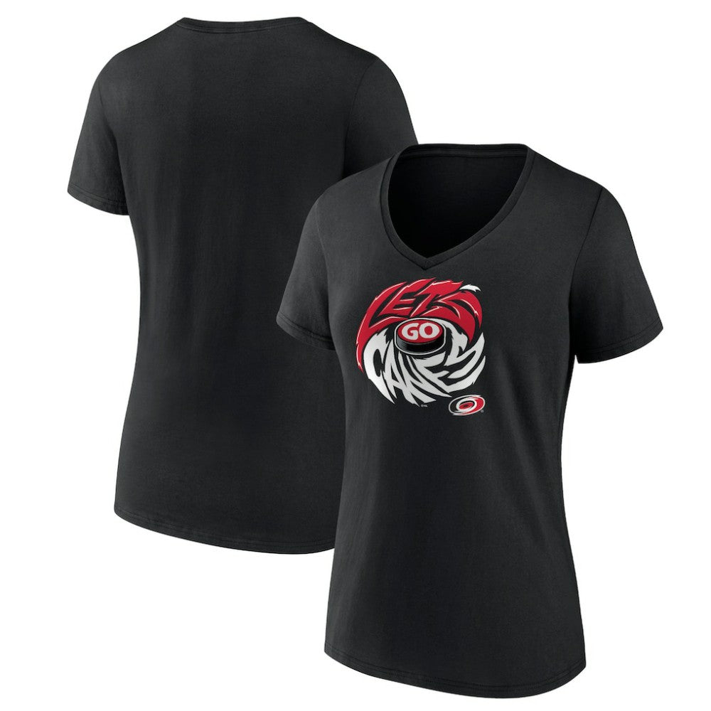 Carolina Hurricanes Women's Native V-Neck T-Shirt - Black T-shirts