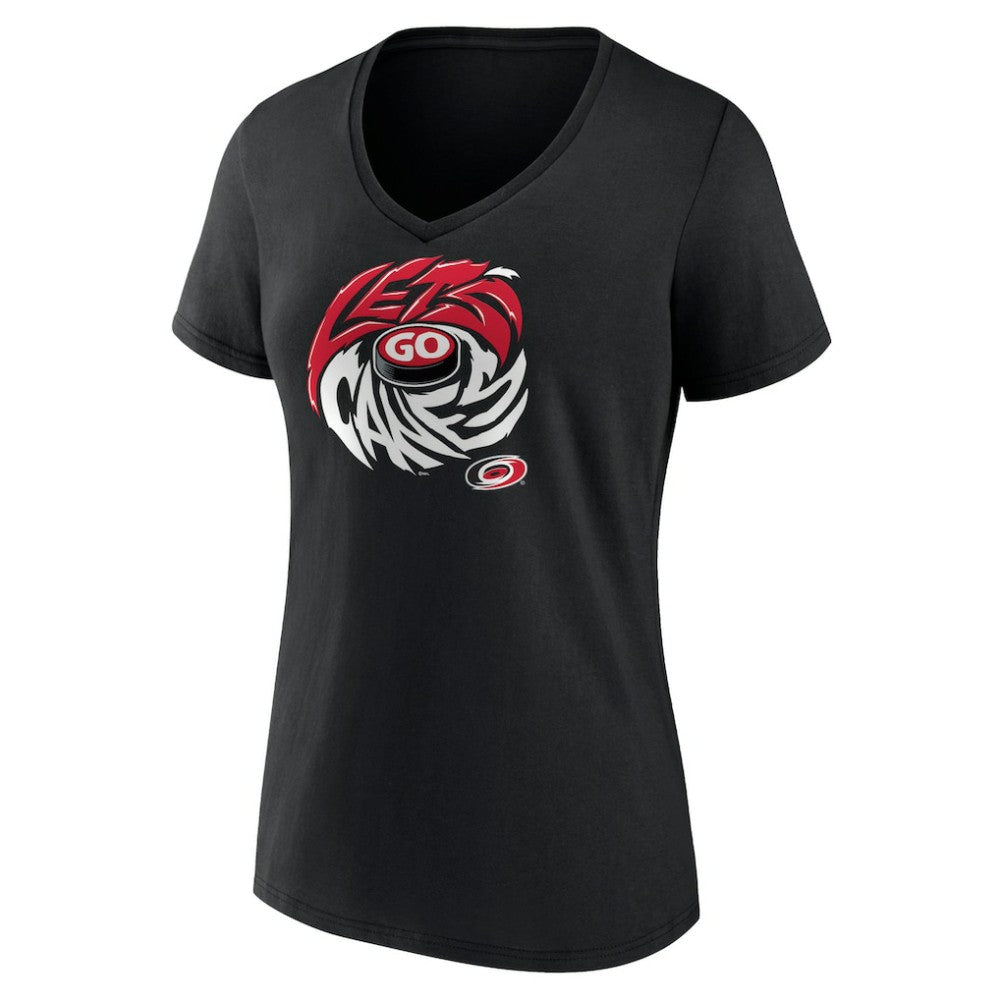 Carolina Hurricanes Women's Native V-Neck T-Shirt - Black T-shirts