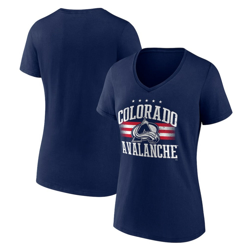 Colorado Avalanche Women's Americana Team V-Neck T-Shirt - Navy T-shirts