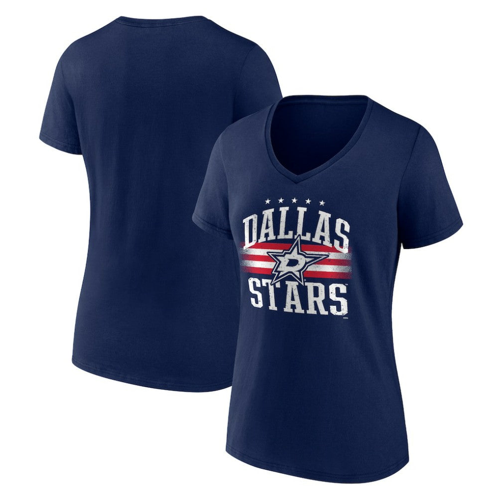Dallas Stars Women's Americana Team V-Neck T-Shirt - Navy T-shirts