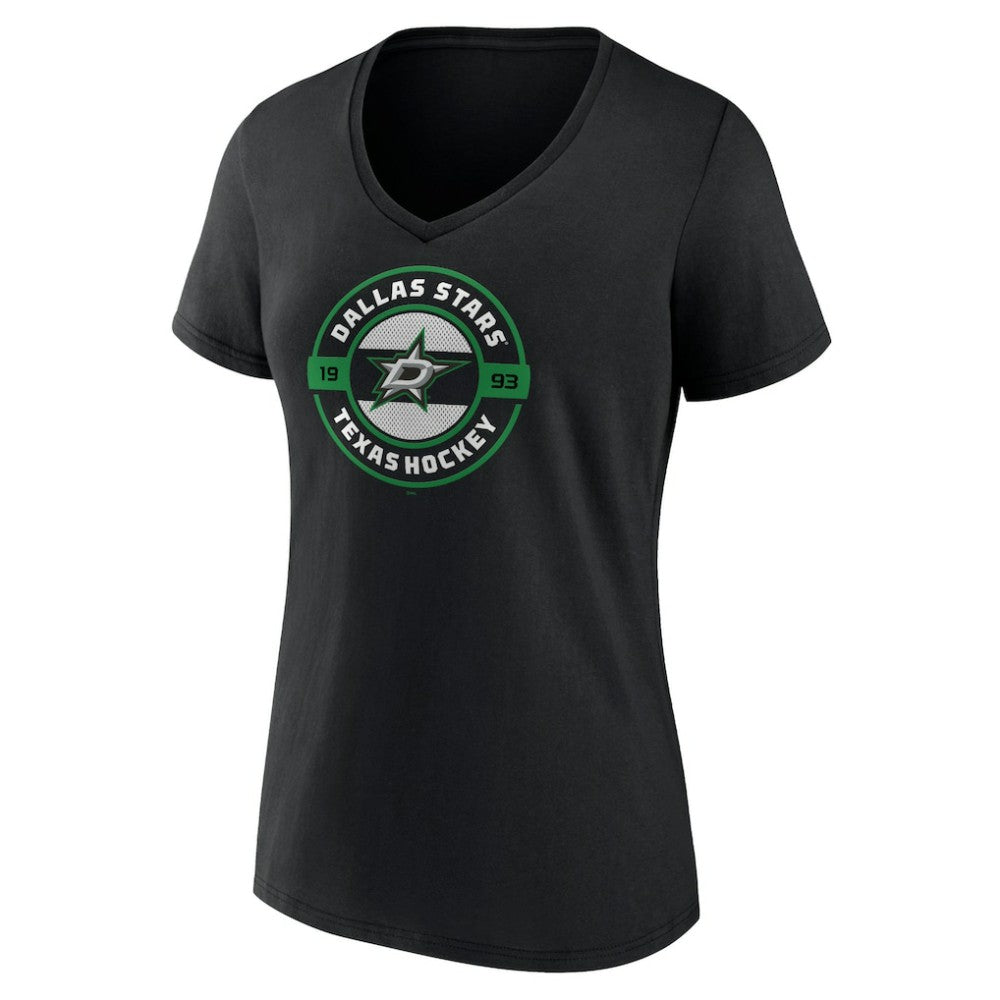 Dallas Stars Women's Native V-Neck T-Shirt - Black T-shirts