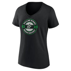Dallas Stars Women's Native V-Neck T-Shirt - Black T-shirts