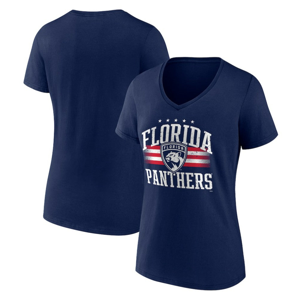 Florida Panthers Women's Americana Team V-Neck T-Shirt - Navy T-shirts