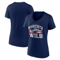 Minnesota Wild Women's Americana Team V-Neck T-Shirt - Navy T-shirts