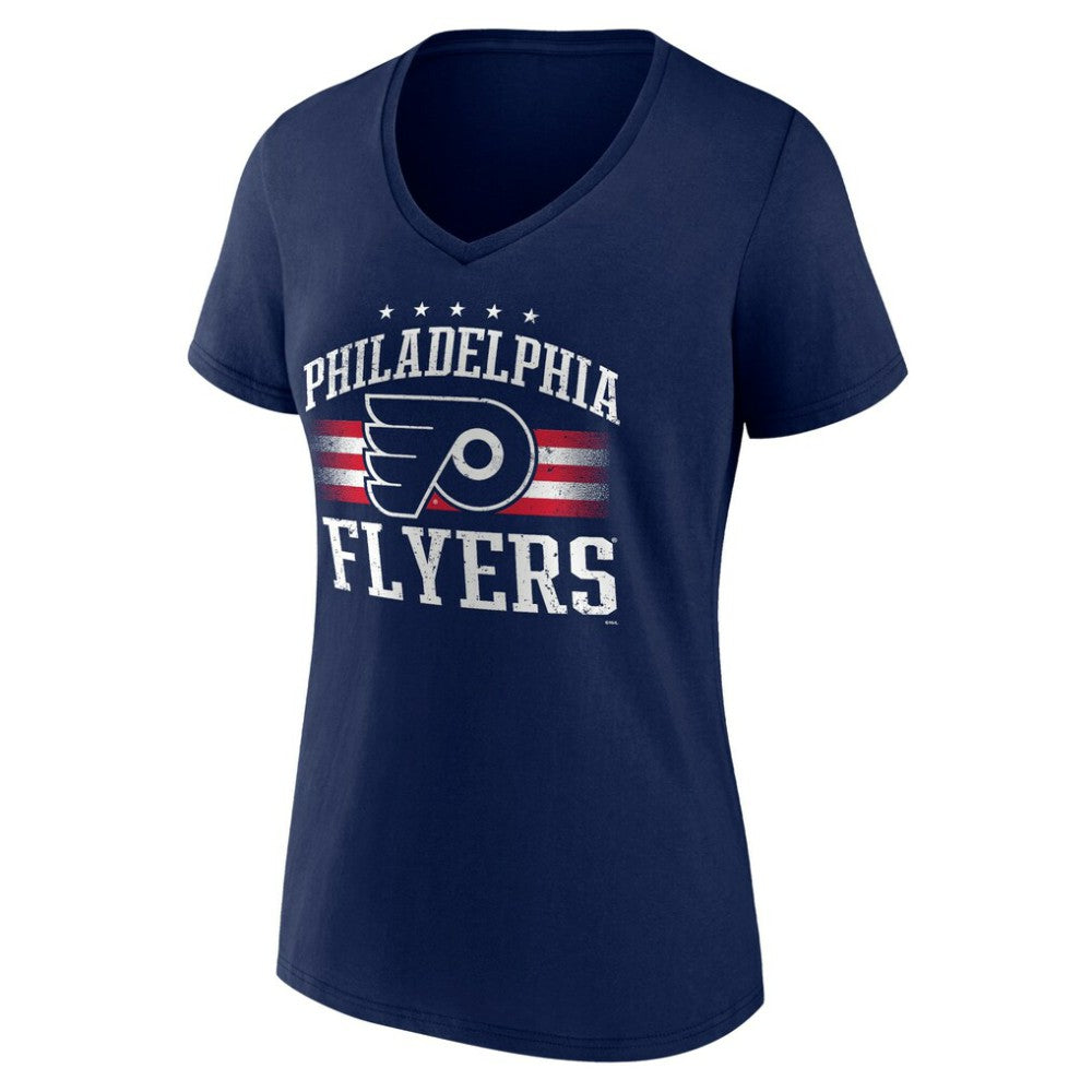 Philadelphia Flyers Women's Americana Team V-Neck T-Shirt - Navy T-shirts